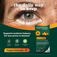 Thumbnail for eyetamins® by OPTASE® Eye Comfort™ - 60 Softgels - Eye Doctor Recommended - an Omega-Based Eye Supplement formulated to Support Moisture Balance and Eye Comfort from Within. Plant Based Soft gels.