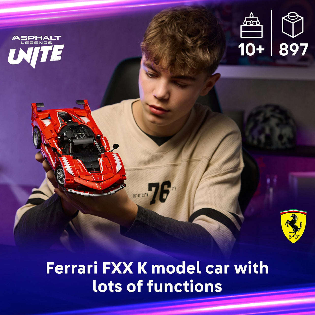 LEGO Technic Ferrari FXX K, 42212, Toy, Building Blocks, Birthday, Present, Vehicles, Cars, Mini Cars, Figures, Goods, for Boys, Girls, Children, Ages 10, 11, 12, Elementary School Students