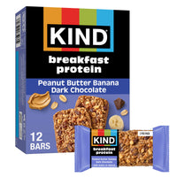 Thumbnail for KIND Breakfast Protein Bars, Peanut Butter Banana Dark Chocolate, Gluten Free, Low Sodium, Healthy Snacks, 8g Protein, 6 Count (6 Packs of 2 Bars)