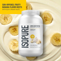 Thumbnail for Isopure Zero Carb 100% Pure Whey Isolate Protein Powder, Gluten Free, With Vitamins, Banana Cream, 25g Protein Per Serving, 3 Lbs, 44 Servings (Packaging May Vary)