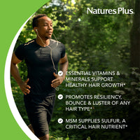 Thumbnail for NaturesPlus Men's Ultra Hair Plus, Sustained Release - 60 Tablets - All-Natural Hair Growth Supplement for Men - Promotes Fuller, Healthier Hair - Gluten-Free - 30 Servings