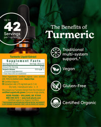Thumbnail for Herb Pharm Certified Organic Turmeric Root Extract for Musculoskeletal System Support - 1 Ounce (DTURM01)