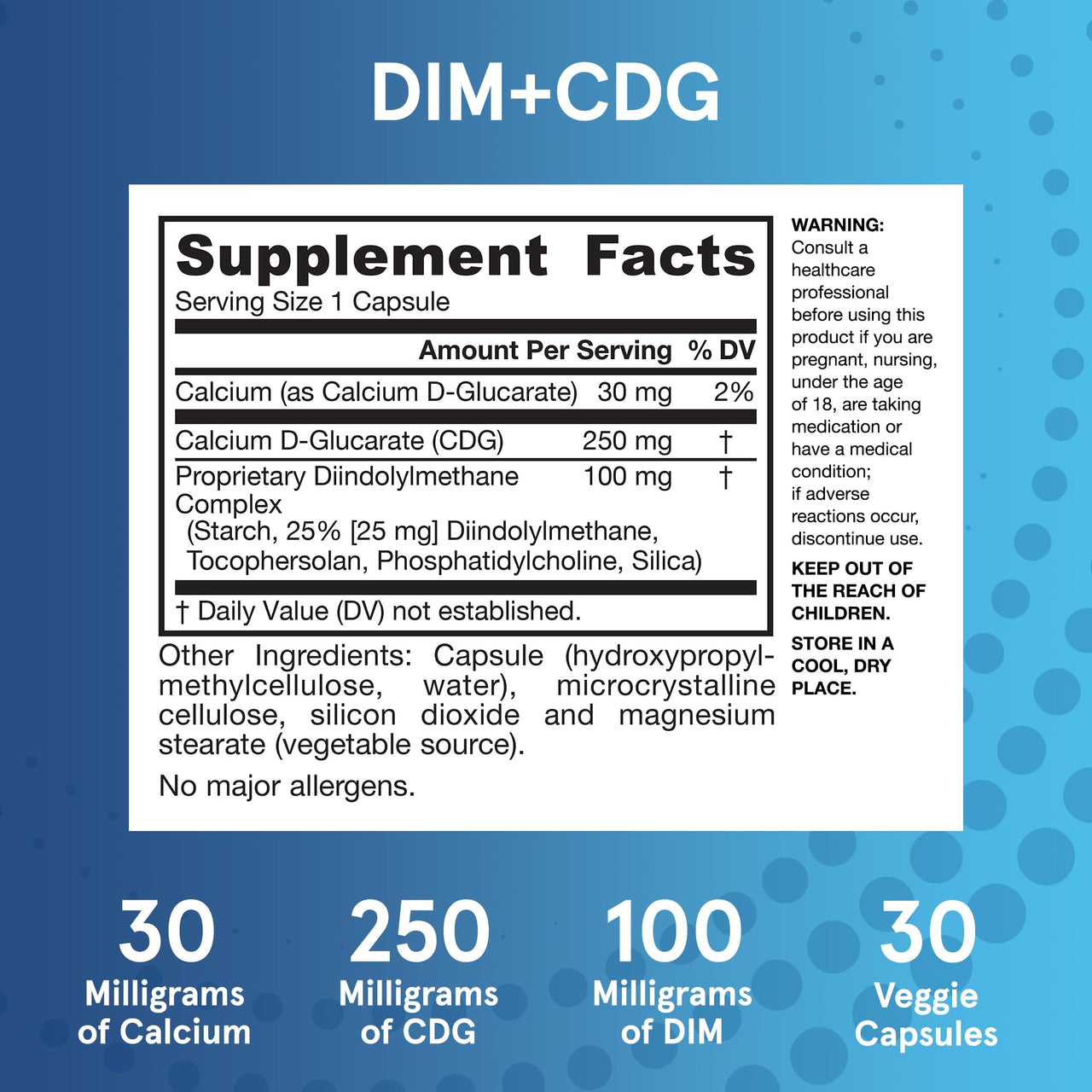 Jarrow Formulas® DIM + CDG, Dietary Supplement, Liver Detox Support for Healthy Hormone Regulation and General Wellness, 30 Veggie Capsules, Up to a 30 Day Supply