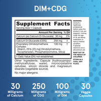 Thumbnail for Jarrow Formulas® DIM + CDG, Dietary Supplement, Liver Detox Support for Healthy Hormone Regulation and General Wellness, 30 Veggie Capsules, Up to a 30 Day Supply