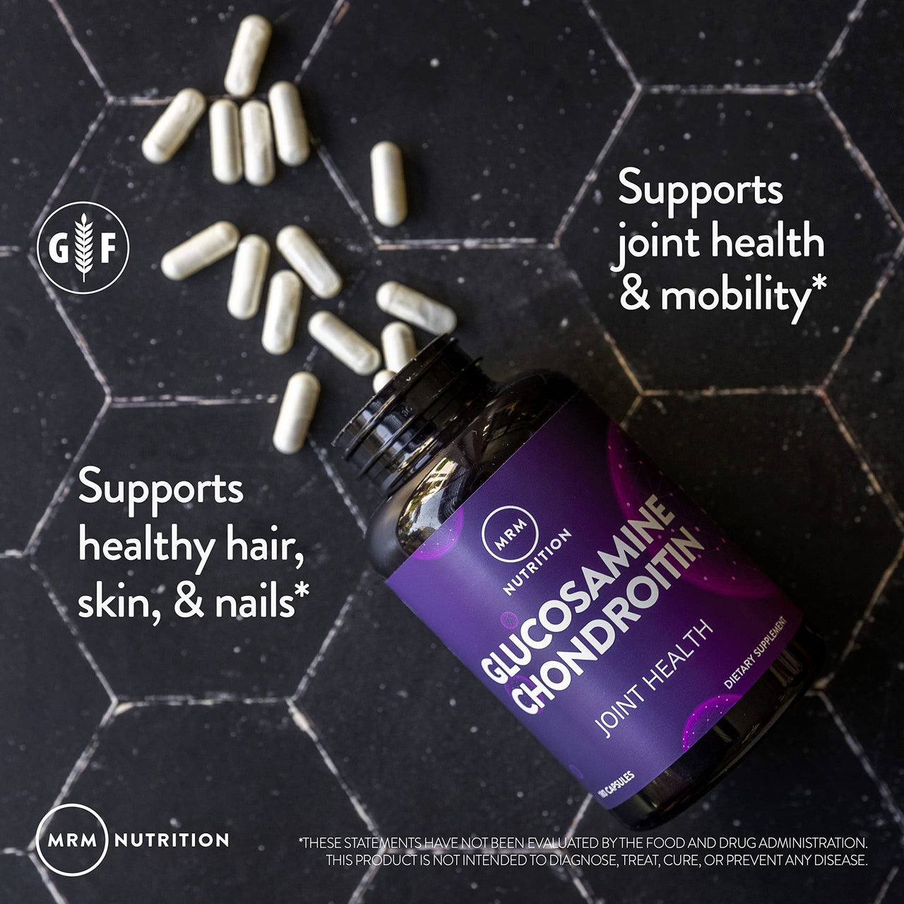 MRM Glucosamine 1500mg & Chondroitin Sulfate 1200mg - Triple Strength Support Supplement for Cartilage Health, Mobility, and Adult Nutritional Support, for Women & Men, Gluten-Free - 30 Servings