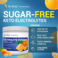 Thumbnail for Dr. Berg Zero Sugar Hydration Keto Electrolyte Powder - Enhanced w/ 1000 mg of Potassium & Real Pink Himalayan Salt (NOT Table Salt) - Tangerine Flavor Hydration Drink Mix Supplement - 50 Servings