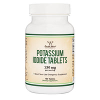 Thumbnail for Potassium Iodide 130mg Tablets - Emergency Use for Exposure - 180 Count, 3 Month Supply - Double Wood Supplements