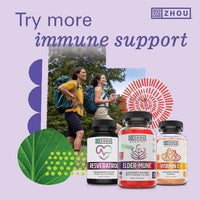 Thumbnail for Zhou Elder-Mune Elderberry Gummies with Vitamin C and Zinc - Daily Immune Support Supplement for Women & Men, Chewable Natural Black Elderberry for Adults & Children 4 & Up - 60 Gummies