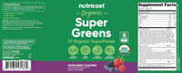 Thumbnail for Nutricost Organic Super Greens Powder (30 Servings) Mixed Berry Flavor - Superfood Supplement Drink Mix