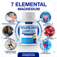 Thumbnail for Magnesium Complex 7 Elemental Magnesium Supplement 1000mg – Magnesium Glycinate, Citrate, Malate, Taurate, Oxide, Aspartate, Orotate Non-GMO 90 Capsules