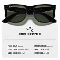 Thumbnail for Ray-Ban RB4165 JUSTIN CLASSIC Square Shape Sunglasses with Official Eyewear Kit