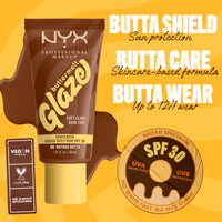 Thumbnail for NYX PROFESSIONAL MAKEUP Buttermelt Glaze Soft Glow Skin Tint + SPF 30, Up To 12HR Wear, 08 Nutmeg Butta