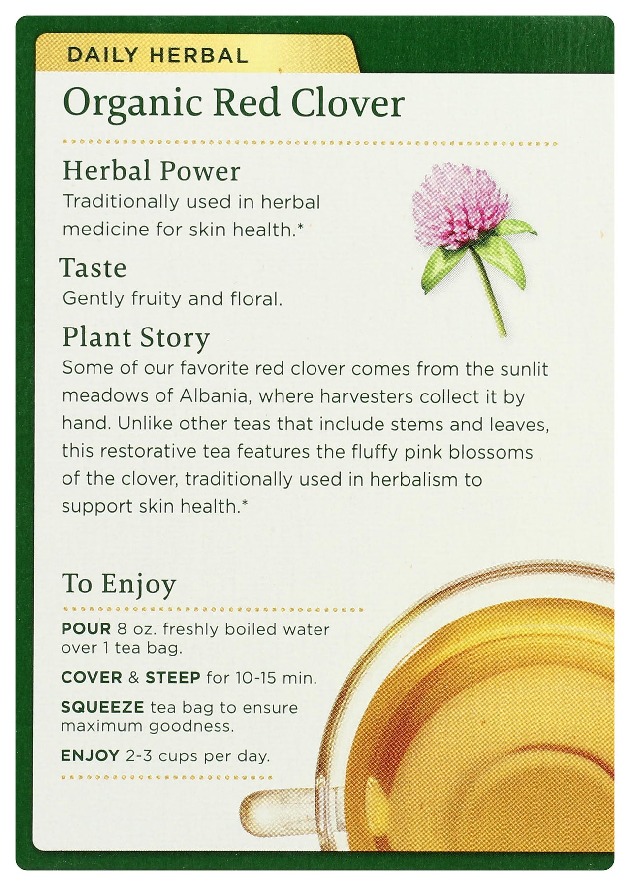 Traditional Medicinals, Tea Herbal Red Clover Organic, 16 Count
