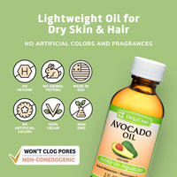 Thumbnail for De La Cruz Avocado Oil - Expeller Pressed Pure 100% Avocado Oil for Hair and Body - Lightweight Body Oil for Dry Skin - 2 FL. OZ. (4 Bottles)