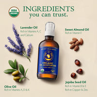 Thumbnail for Ancient Greek Remedy Body Oil - Organic After Shower Face Oil & Body Moisturizer for Dry Skin - Almond, Jojoba, Olive, Lavender, Vitamin E Oils - Natural Clean Facial Skincare for Women & Men 4 oz