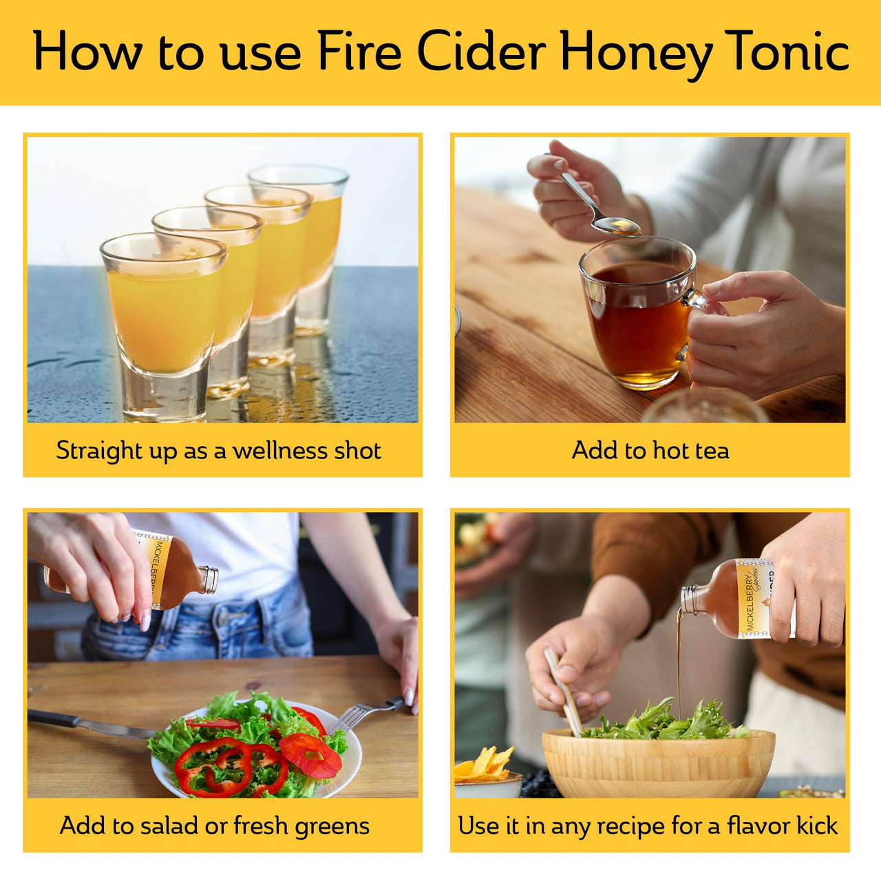 Fire Cider Apple Cider Vinegar Honey Tonic with Organic Turmeric Root, Ginger Root & Dandelion - Natural Digestion & Immune Support (8 Ounces)