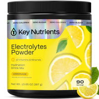 Thumbnail for KEY NUTRIENTS Multivitamin Electrolytes Powder No Sugar - Refreshing Lemonade Electrolyte Powder - Sodium & Energy Supplement - Hydration Powder - No Calories - 90 Servings - Made in USA