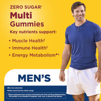 Thumbnail for Nature Made Zero Sugar Multivitamin Men's Gummies, Muscle & Immune Support, Aspartame Free, 90 Sugar Free Multivitamin Gummies, 45 Day Supply