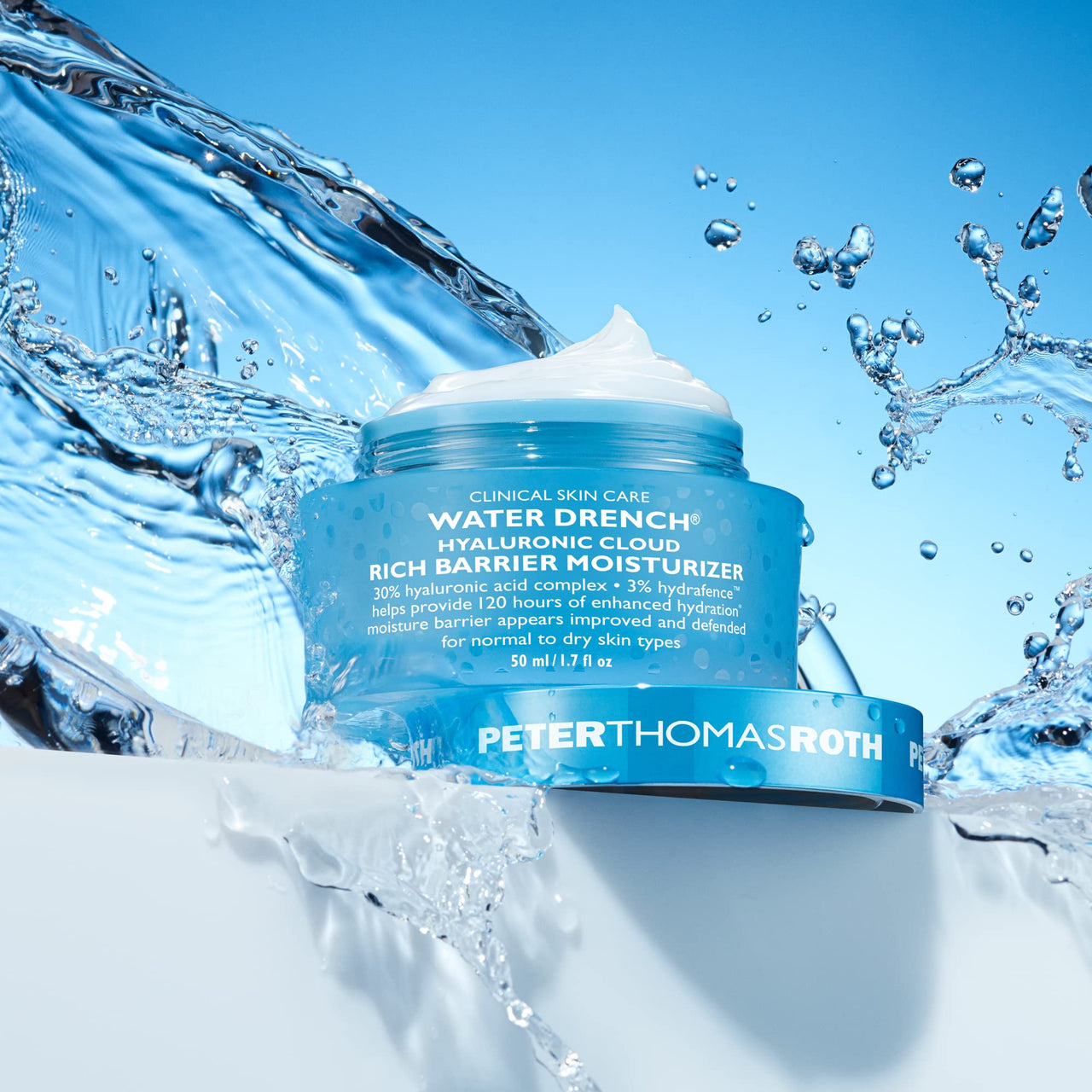 Peter Thomas Roth | Water Drench® Hyaluronic Cloud Rich Barrier Moisturizer | Hyaluronic Acid Barrier Cream For Dry Skin, Fragrance-Free