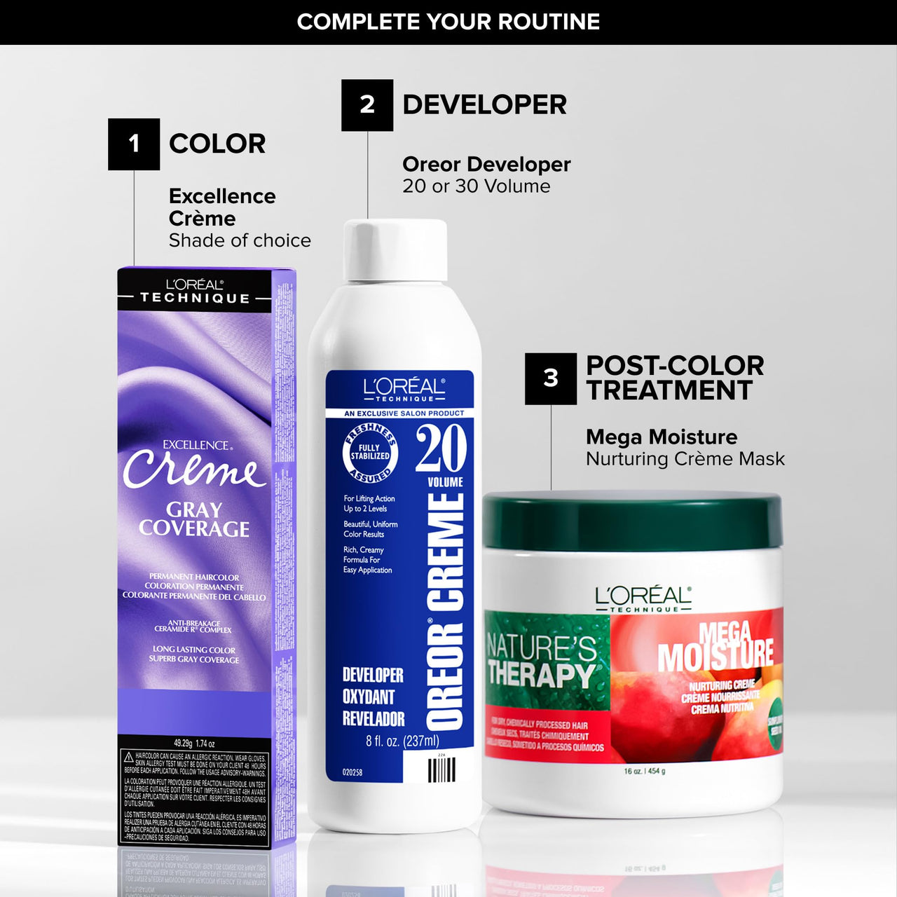 L'Oréal Technique Excellence Crème Permanent Hair Color - Long-Lasting Hair Dye, Rich Formula With No-Drip Application, Superb Gray Coverage, Lghtst Nat Blonde
