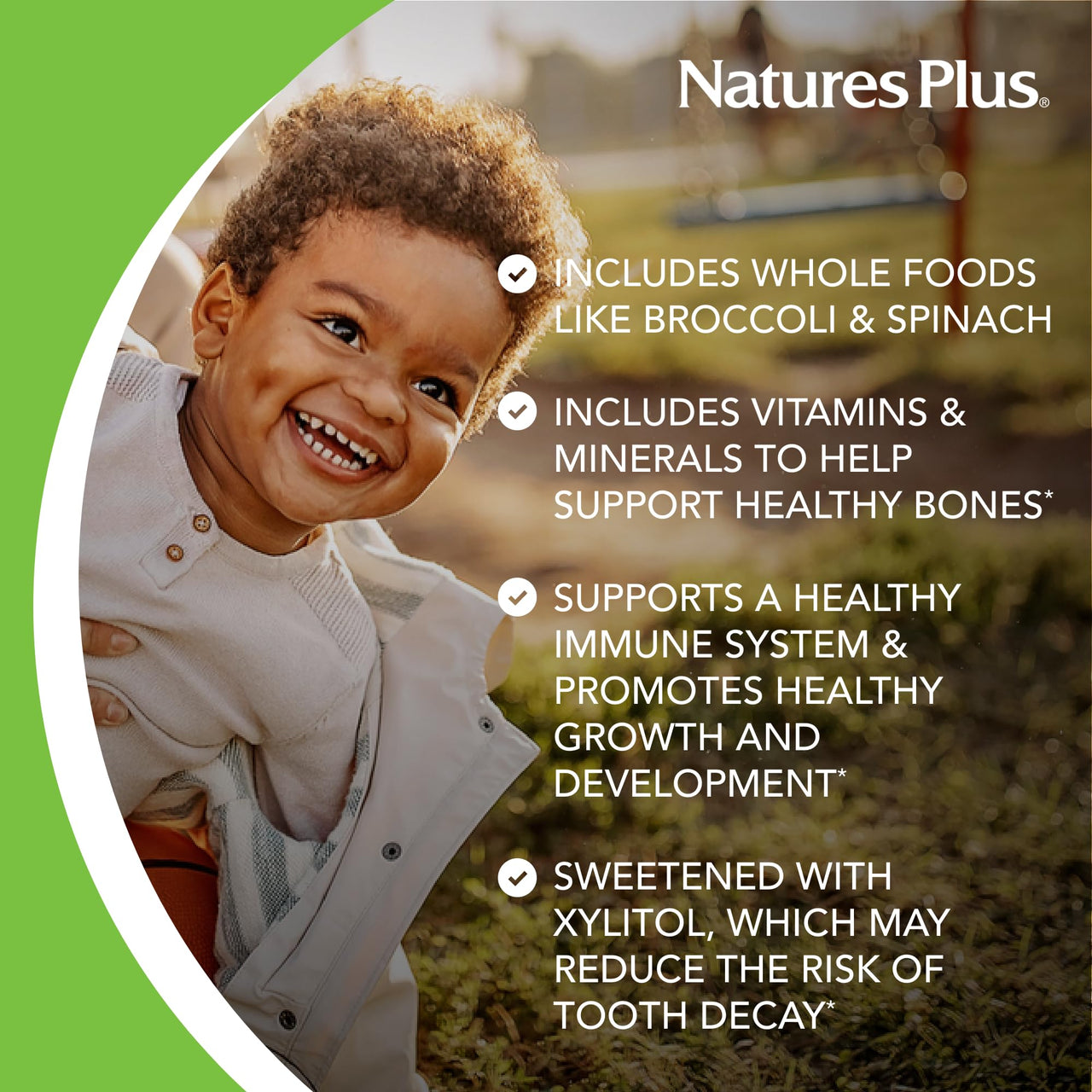 NaturesPlus Animal Parade Sugar-Free Children's Multivitamin - Assorted Cherry, Grape & Orange Flavors - 90 Chewable Tablets - 45 Total Servings