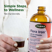 Thumbnail for Flora Iron with B-Vitamin Complex - Helps Maintain Healthy Iron Levels - Non-Constipating, Highly Absorbable - Vitamin-B & Liquid Iron - Vegan Supplement - Yeast & Gluten Free, 7.7-oz. Glass Bottle