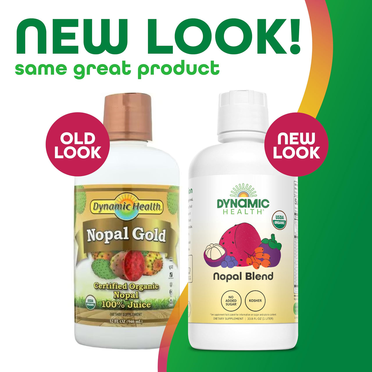 Dynamic Health Nopal Gold, Organic, No Additives, Antioxidant Support, Vegan, Gluten Free, Non-GMO, 32 Fl oz