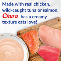 Thumbnail for INABA Churu Cat Treats, Grain-Free, Lickable, Squeezable Creamy Purée Cat Treat/Topper with Vitamin E & Taurine, 0.5 Ounces Each Tube, 50 Tubes, Tuna & Chicken Variety