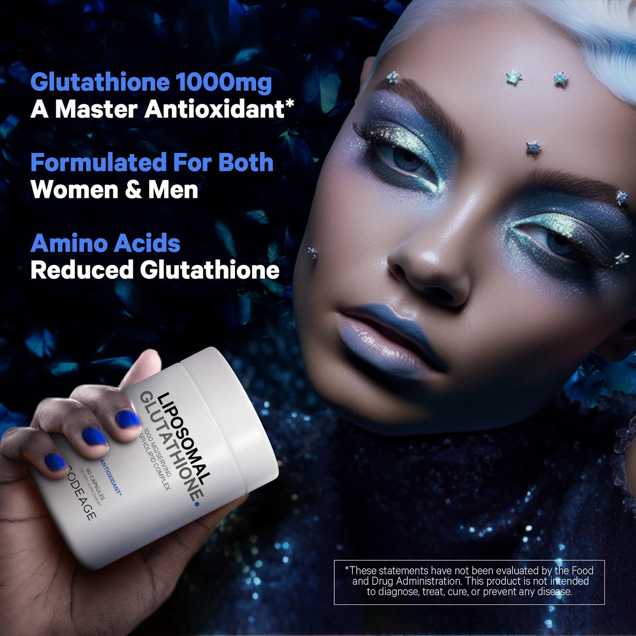 Codeage Liposomal Glutathione 1000 mg Supplement, High-Potency Reduced L-Glutathione - Liposomal Delivery - Phospholipids - Non-GMO, Gluten-Free - 60 Capsules