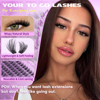 Thumbnail for EYDEVRO Wispy Lash Clusters Natural Eyelash Clusters 9-18mm Cluster Eyelash Extensions CD Curvature 192 Pcs Manga Cluster Lashes Individual Lashes DIY Lash Extensions