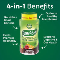 Thumbnail for Benefiber Prebiotic Fiber Supplement Gummies for Digestive Health, Assorted Fruit Flavor - 81 Count