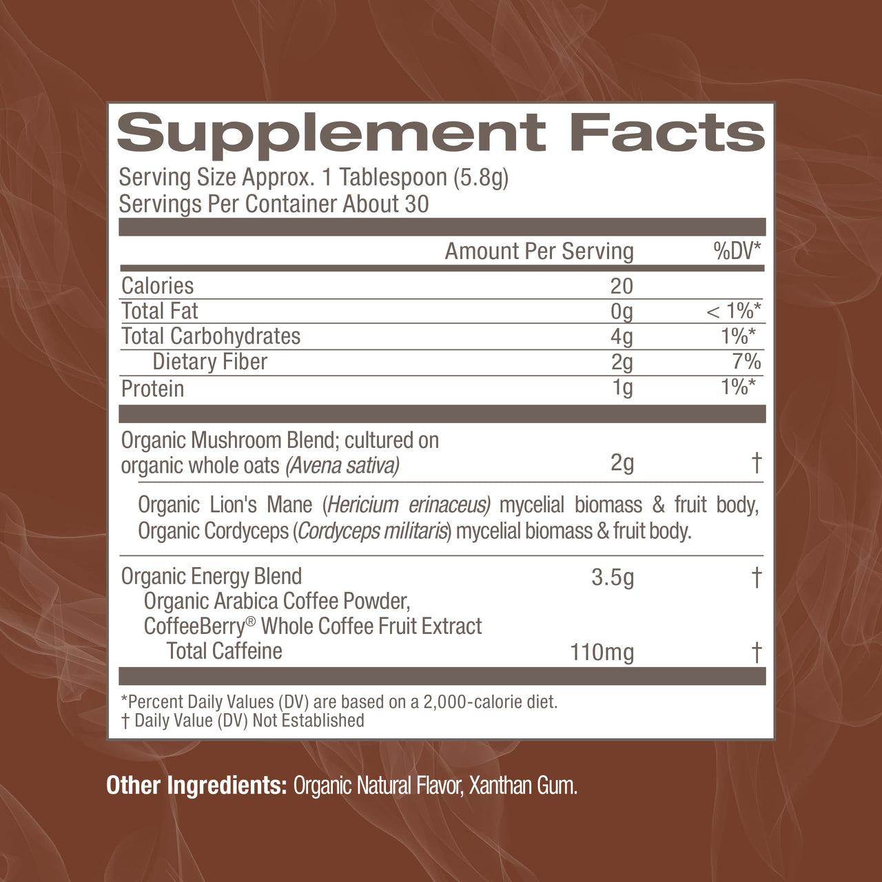 OM MUSHROOM SUPERFOOD Instant Coffee – Organic Arabica with Lion’s Mane, Cordyceps, Reishi, Turkey Tail & Ginkgo for Energy, Focus & Clarity – 6.24 oz Canister, 30 Servings