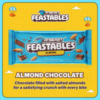 Thumbnail for MrBeast Feastables Almond Milk Chocolate Bar, King Size, 10 Count, Roasted Almond Chocolate Candy, Fairtrade Cocoa, 2.1oz Each