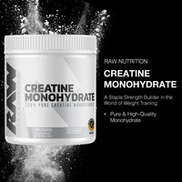 Thumbnail for RAW Nutrition Creatine Monohydrate Powder, Unflavored (30 Servings) - Micronized Creatine Monohydrate Supplement for Workout Performance, Build Muscle & Strength - Creatine Powder for Men & Women