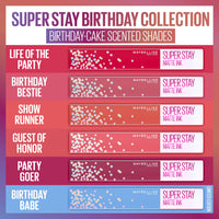 Thumbnail for MAYBELLINE New York Super Stay Matte Ink Liquid Lipstick, Transfer-Proof, Long-Lasting, Limited-Edition Birthday-Cake-Scented Shades, Birthday Babe, 0.17 fl oz