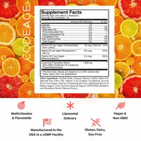 Thumbnail for Codeage Liquid Vitamin C 1000mg, Vitamins D3, E & Zinc, Rose Hips, Quercetin, Echinacea, Vegan Liposomal Vitamin C Supplement, Non-GMO - 2 Pack