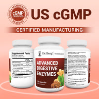Thumbnail for Dr. Berg Advanced Digestive Enzymes with Apple Cider Vinegar - Includes Digestive Health Ingredients Like Betaine Hydrochloride (HCI), Ginger Root & Peppermint Leaf - 180 Capsules