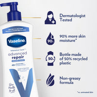 Thumbnail for Vaseline Intensive Care Unscented Advanced Repair Body Lotion - Ultra-Hydrating with Lipids for Extremely Dry Skin, 20.3 oz, Pack of 3