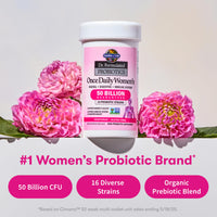Thumbnail for Garden of Life Once Daily Dr. Formulated Probiotics for Women 50 Billion CFU 16 Probiotic Strains with Organic Prebiotics for Digestive, Vaginal & Immune Health, Dairy Free, Shelf Stable 30 Capsules