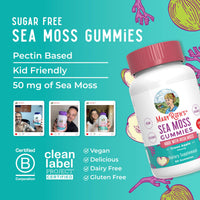 Thumbnail for MaryRuth Organics Gummies Sugar Free Made with Irish Sea Moss for Gut Health and Immune Support Formulated for Adults and Kids Ages 4+ Vegan Non-GMO Gluten Free | 60 Count