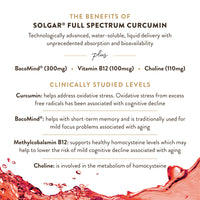 Thumbnail for Solgar Full Spectrum Curcumin Brain Works, 90 Licaps - Support Memory Recall, Focus, Cognitive Function - Antioxidant Support - Curcumin, BacoMind, Choline, Vitamin B12 - Non-GMO, Vegan - 30 Servings