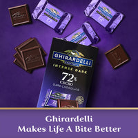 Thumbnail for GHIRARDELLI Intense Dark Chocolate Squares, 72% Cacao Chocolate for Holiday Gifts and Stocking Stuffers, 4.1 Oz Bag (Pack of 6)