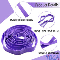 Thumbnail for Stretching Strap Yoga Strap with Loops, Stretch Straps for Physical Therapy, Non-Elastic Exercise Strap for Pilates, Dance and Gymnastics with Workout Guide (Purple)