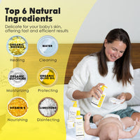 Thumbnail for La Petite Creme French Premium Diapering Lotion - Diaper Cream Alternative to Baby Wipes - Gentle Moisturizer & Skin Cleanser with USDA Certified Organic Ingredients - Baby Essentials (20 oz)