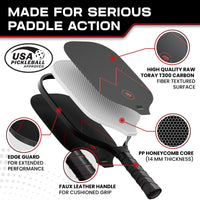 Thumbnail for Precision Pro Premium Carbon Fiber Pickleball Paddle- 14mm Pickleball Paddles Set of 2 w/Unique Design Handles & Indoor Outdoor Pickleball Balls - Comfortable Pickleball Paddle Grip, USA Approved