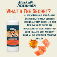 Thumbnail for Alaska Naturals Wild Alaskan Salmon Fish Oil Supplement for Dogs Skin and Coat with EPA DHA Omega 3 Fatty Acids Liquid Food Topper 32 oz.
