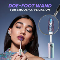 Thumbnail for Wonderskin WONDER BLADING Top Gloss - Blue Glitter Lip Gloss, Hydrating and High Shine Finish Lip Makeup (Blue Glitter)
