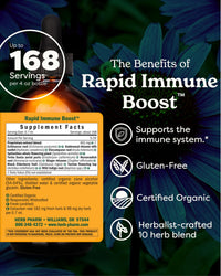 Thumbnail for Herb Pharm Organic Rapid Immune Boost: Fast-Absorbing Tincture for Adults, Echinacea Tincture with Goldenseal, Ginger Extract & Elderberry, Immune Support Supplement & Wellness Aid, 4 Oz