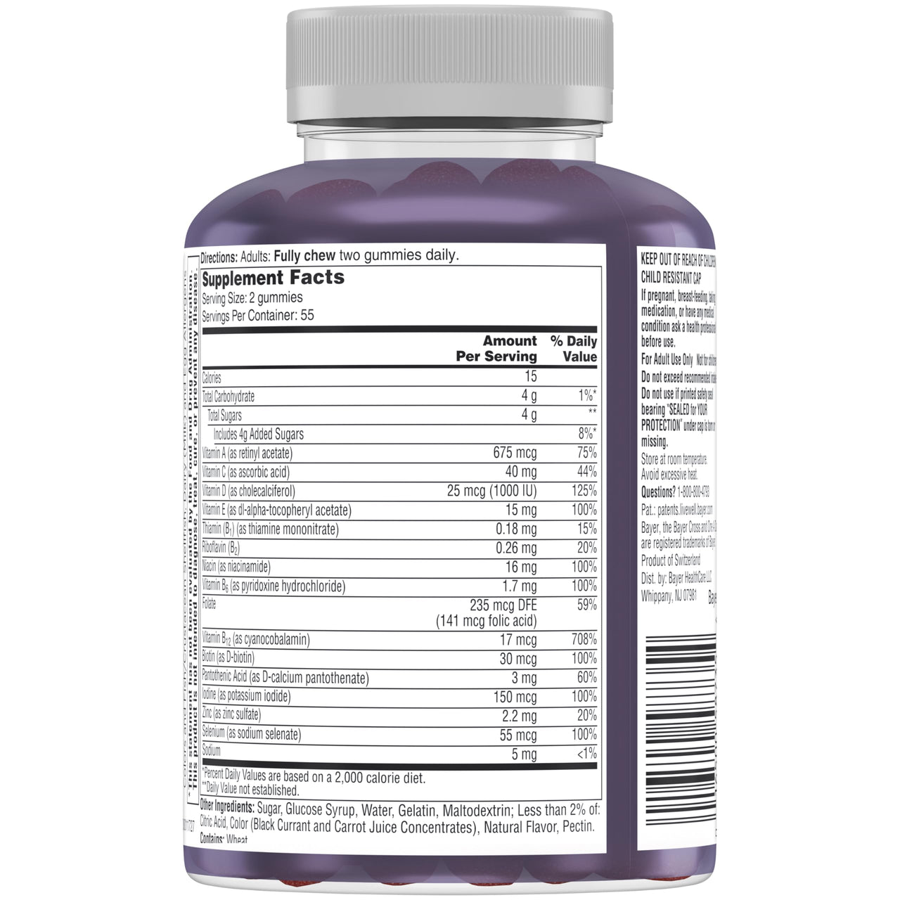 One A Day Menâ€™s 50+ Gummies, Advanced Multivitamin For Men with Brain Support and Immunity Support, Vitamins For Men with Super 8 B Vitamin Complex, 110 Count