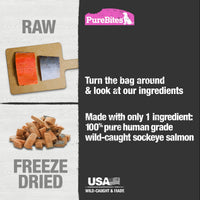 Thumbnail for PureBites Salmon Freeze Dried Dog Treats, 1 Ingredient, Made in USA, 2.47oz